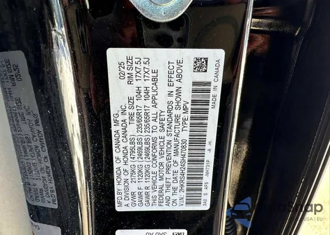 2025 Honda Cr-V Lx из США, поврежденный, VIN 2HKRS4H24SH470830